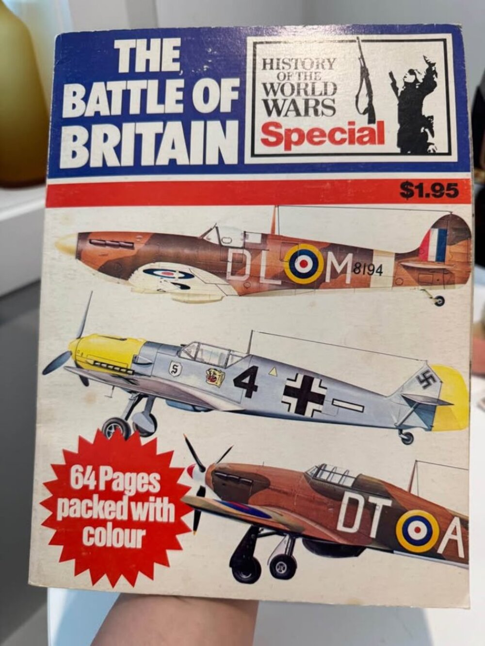 Vintage Battle of Britain World War II Book Colour Print Planes Pilots
